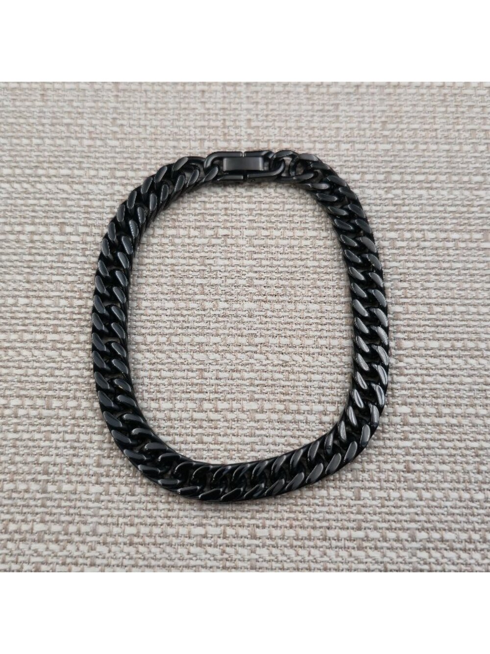 9 Inch Stainless Steel Black Cuban Link Chain Bracelet A7691